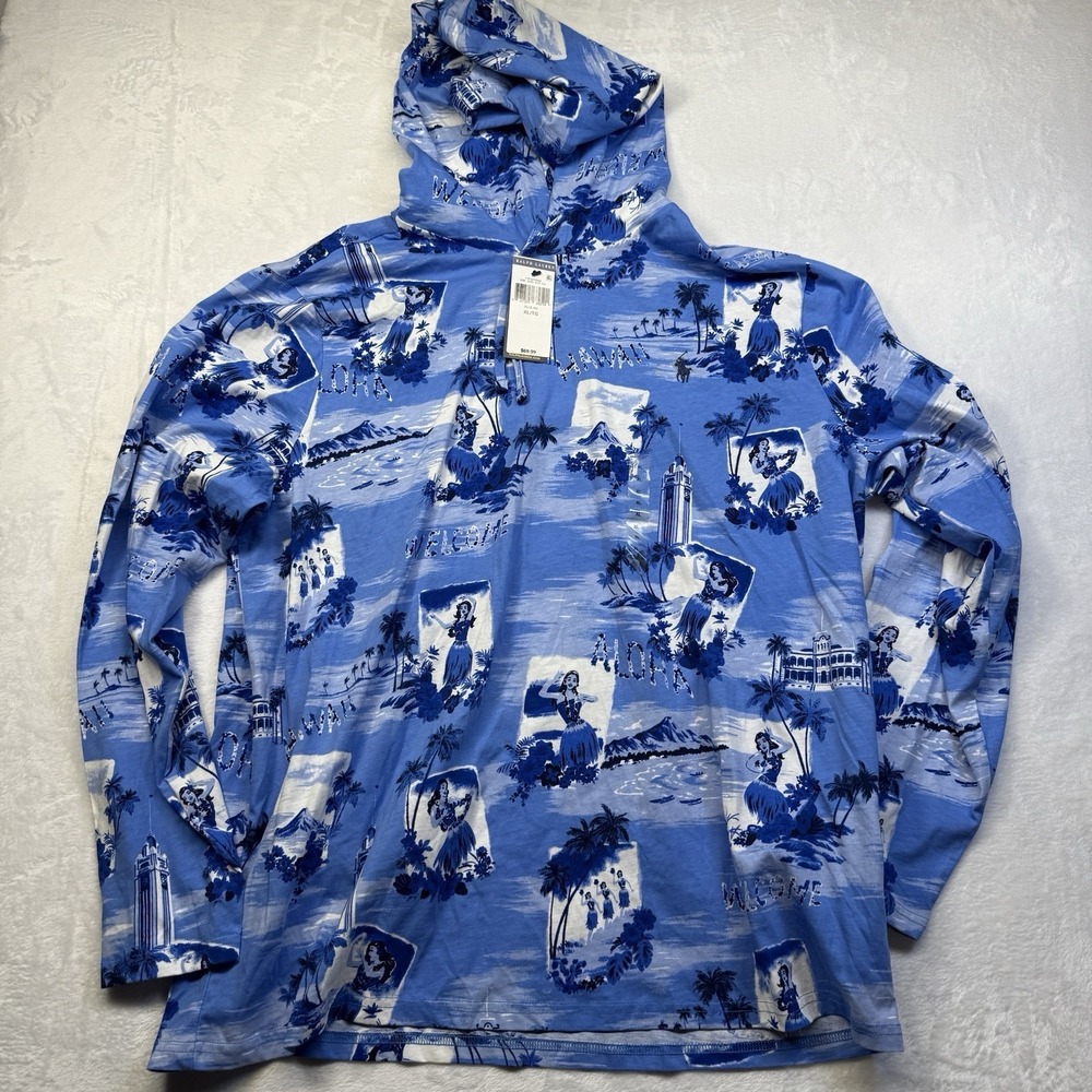 Polo RALPH LAUREN Men's XL Hooded T-Shirt Hawaiian Aloha‎ Hula Hoodie NWT FLAW